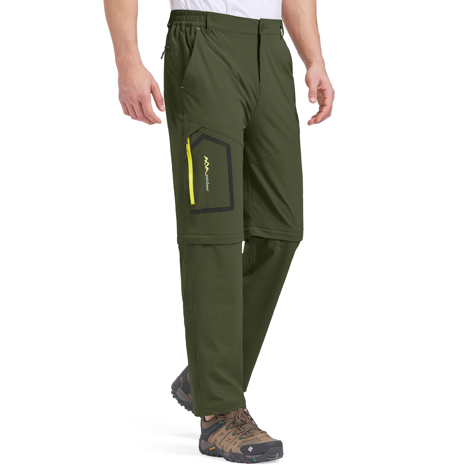 Calças De Caminhada Jessie Kidden Conversíveis Quick Dry Masculinas Verdes