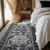 Tapete Hallway Runner Laise Antiderrapante De 2 X 6 Pés Preto/multi