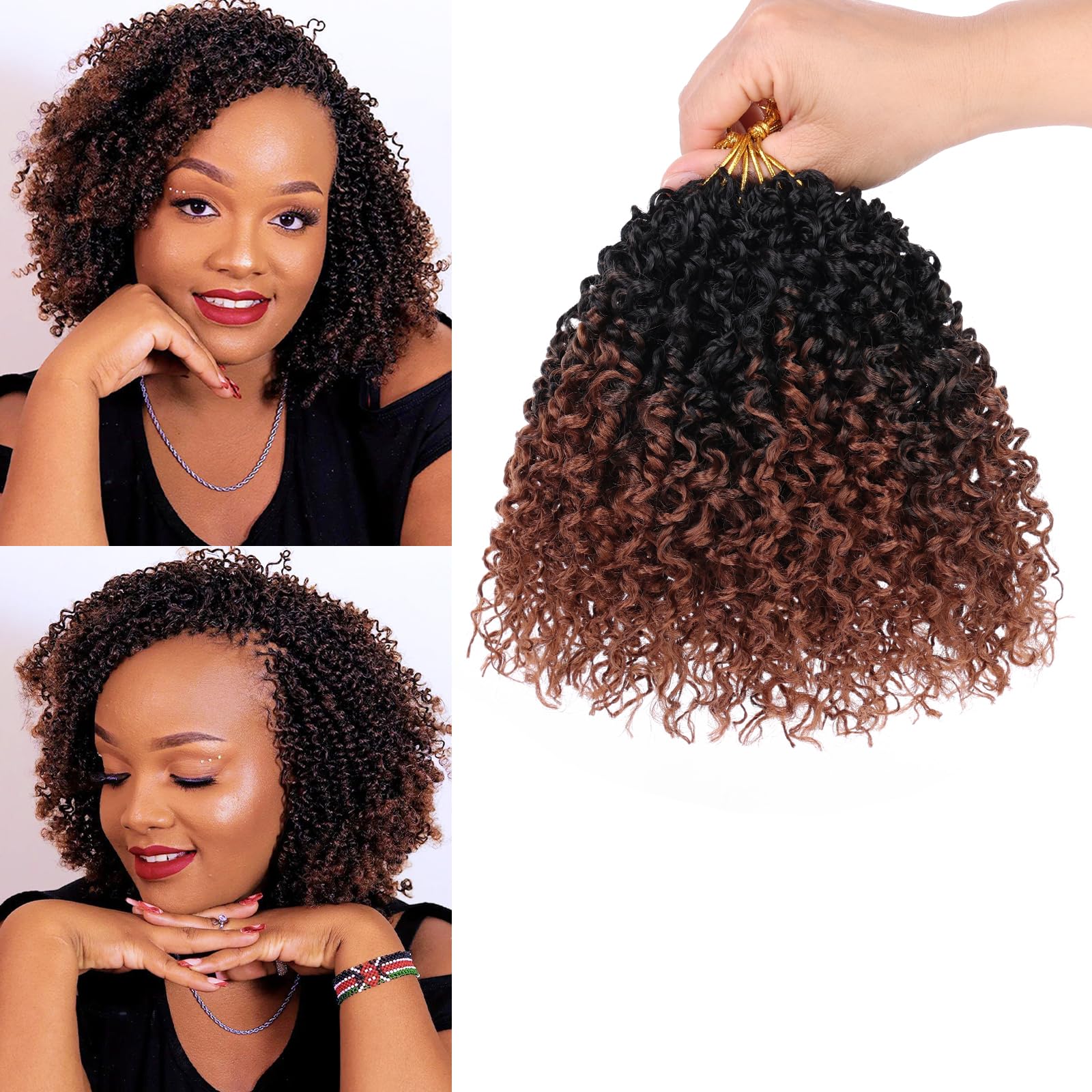 Crochet Hair Cookoo Yanky Twist, 6 Polegadas, 8 Pacotes Para Mulheres