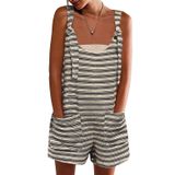 Macacão Yousify Casual Summer 2025 Sem Mangas Listrado Cinza Xs