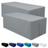 Toalha De Mesa, Retangular, Ajustada, 150x75cm, Lavável, Cinza, X2