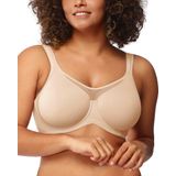 Sutiã Minimizer Hsia Full Coverage, Camiseta Underwire, Bege Claro