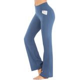 Calças De Ioga Iuga Bootcut Para Mulheres Com Bolsos De Cintura Alta