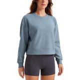 Moletom Crz Yoga Softaura Com Gola Redonda, Manga Comprida, Feminina, Azul