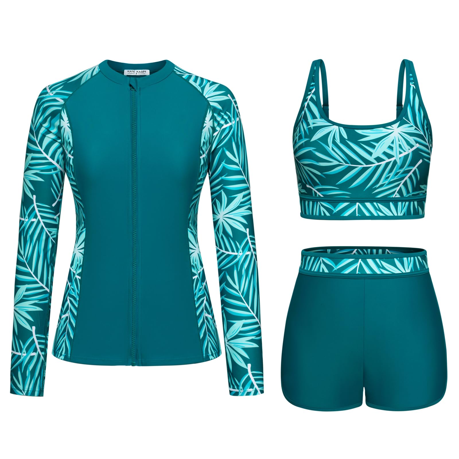 Fatos De Banho Kate Kasin, Manga Comprida, Proteção Solar Feminina