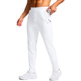 Calça De Moletom Masculina Alta Pudolla, Comprida, Com Bolsos Com Zíper, Branca 34-s