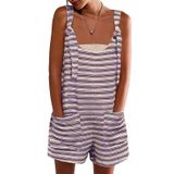 Macacão Yousify Purple Summer Sem Mangas Listrado Feminino L