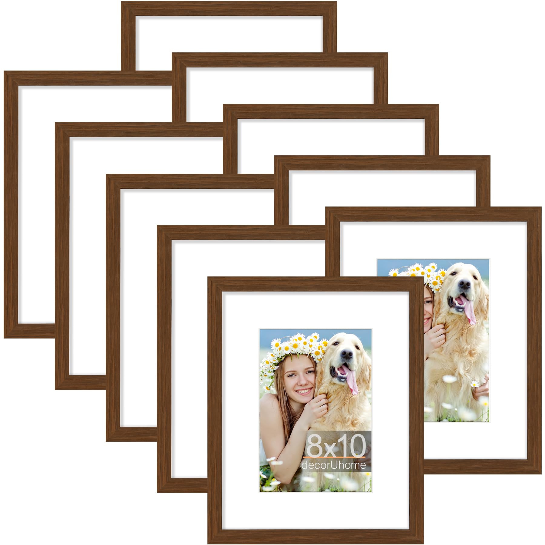 Conjunto Picture Frame Decoruhome De 10 Marrons 8x10 Para Fotos 5x7