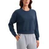 Moletom Crz Yoga Softaura Com Gola Redonda, Manga Comprida, Feminina, Azul