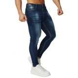 Jeans Hungson Skinny Para Homens, Elásticos E Justos, Rasgados E Envelhecidos