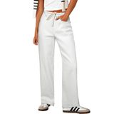 Jeans Sidefeel, Femininos, Pernas Largas, Cintura Alta, Brancos, Tamanho 4