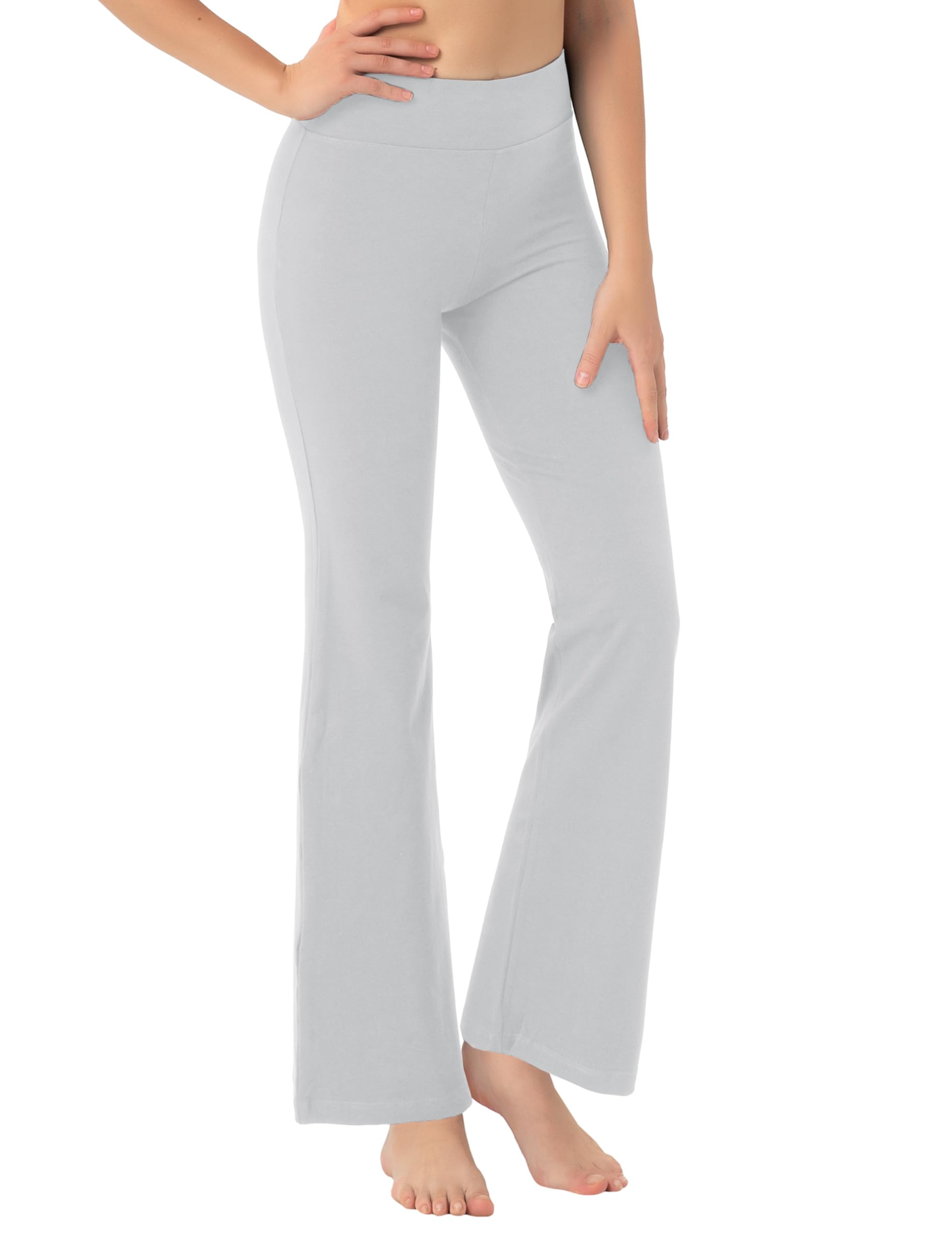 Calças De Ioga Bubblelime Basic Cotton Cinza Claro Para Mulheres