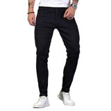 Jeans Hungson Skinny Para Homens, Elásticos E Justos, Rasgados E Envelhecidos