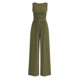 Macacões Prettygarden One Piece Para Mulheres Sem Mangas S Army Green