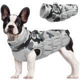 Jaqueta De Inverno Para Cães Fuamey Grey Camo Com Arnês Para Cães S