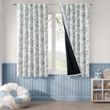 Cortinas Jinchan 100% Blackout Nursery 160x160cm Blue Animal