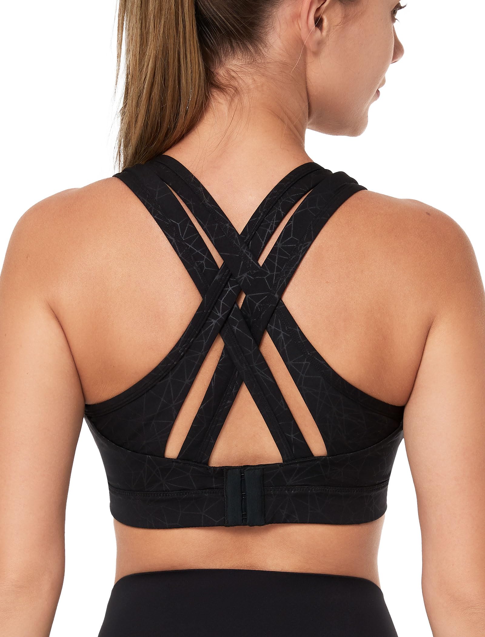 Sutiã Esportivo Yvette High Impact Criss Cross Back Preto (lac)