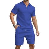 Conjunto De Roupas: Camisa Polo E Shorts Masculinos Kuyigo Royal Blue Xxl
