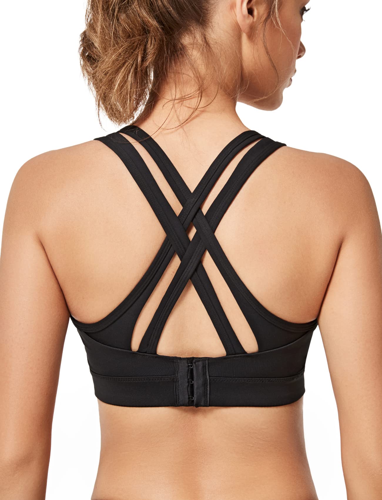 Sutiã Esportivo Yvette High Impact Criss Cross Back Preto Tamanho L