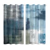 Cortina Asuexpect Dusty Blue Abstract 107x213cm, Conjunto De 2 Painéis