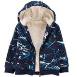 Jaqueta Bumeex Toddler Boys Sherpa Forrada De Lã Azul Camo 3t