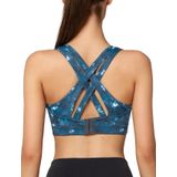 Sutiã Esportivo Yvette High Impact Criss Cross Back Azul Tamanho L