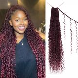 Cabelo De Crochê Boho Faux Locs 30 Cm Goddess Locs, 8 Pacotes