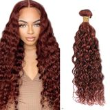 Pacotes De Cabelo Huxowax Color #33 Water Wave Copper Red 55cm