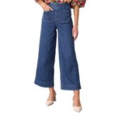 Jeans Cortados Allimy Womens Wide Leg Capri Azul Marinho Tamanho 8