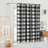 Cortinas De Porta Deslizantes Melodieux Buffalo Check Plaid Black 100x240cm