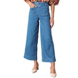 Jeans Allimy, Casuais Femininos, De Cintura Alta, Cortados E Pernas Largas