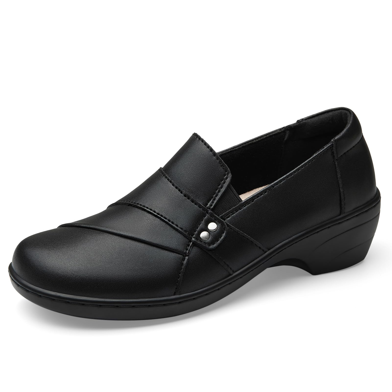 Sapatos Kordal Loafers Slip-ons Femininos De Couro Preto Tamanho 6