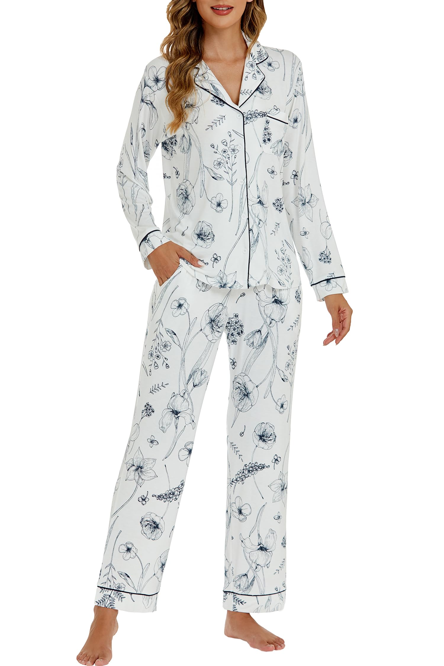 Conjunto De Pijamas Lubot Feminino De Viscose De Bambu De 2 Peças Jouy 2xl