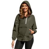 Jaqueta De Chuva Feminina Pesion, Impermeável, Leve, Verde Militar