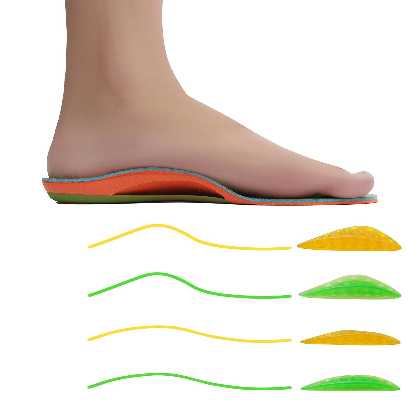 Palmilhas Ortopédicas Aoteng Star Plantar Fasciitis Relief 4 Pares