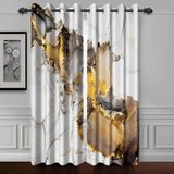 Cortinas De Janela Baocicco Branco Cinza Dourado Mármore 66x244cm 2 Painéis