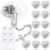 Colar De Rosário Roceei Catholic, 24 Peças, Miçangas De Vidro, Branco