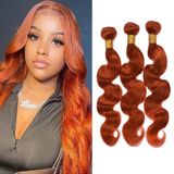Pacotes De Cabelo Yuksoocosh Orange Body Wave Wet Wavy 8a 10cm
