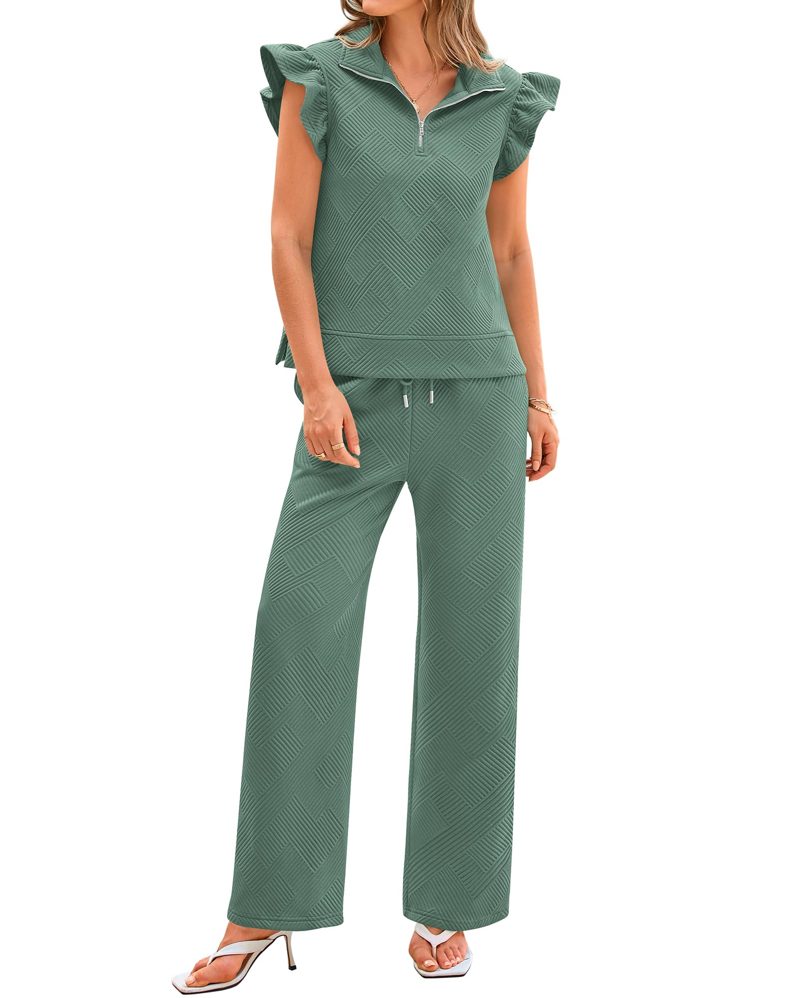 Conjunto De 2 Peças Btfbm, Roupas Femininas De Verão Para Aeroportos, Verde Claro