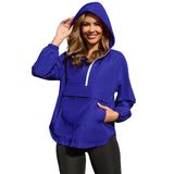 Jaqueta De Chuva Pesion Leve Impermeável Para Mulheres Azul L