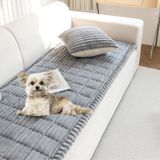 Capa De Sofá Para Cães Xslive Faux Fur Plush 3d Stripe Light Grey