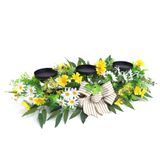 Peça Central Floral Eksen Spring Com 3 Castiçais De Metal