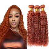 Pacotes De Cabelo Yuksoocosh Orange Color 350 Kinky Curly 25-30cm