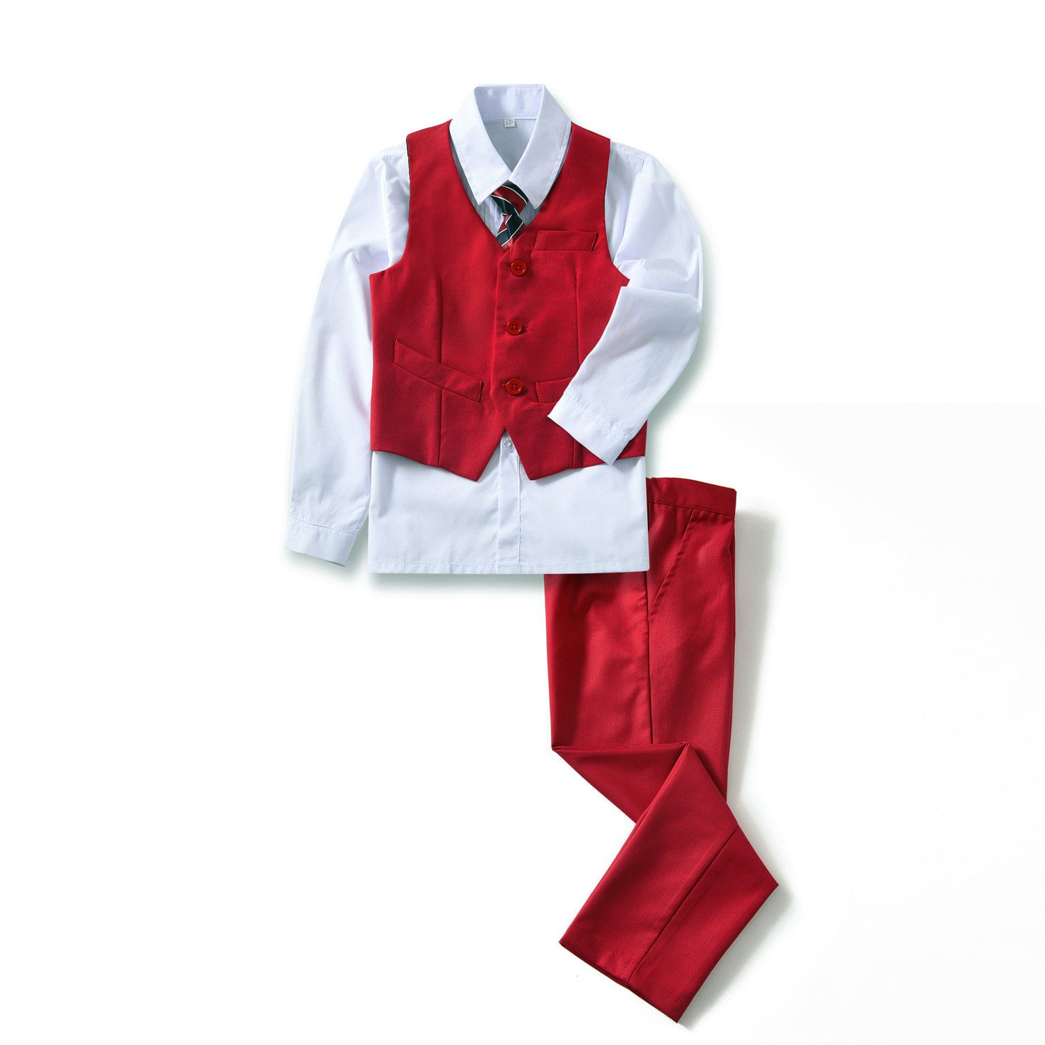 Conjunto De Roupas Yuanlu Youth Kids, Colete E Calça Para Meninos, Tamanho 7, Vermelho