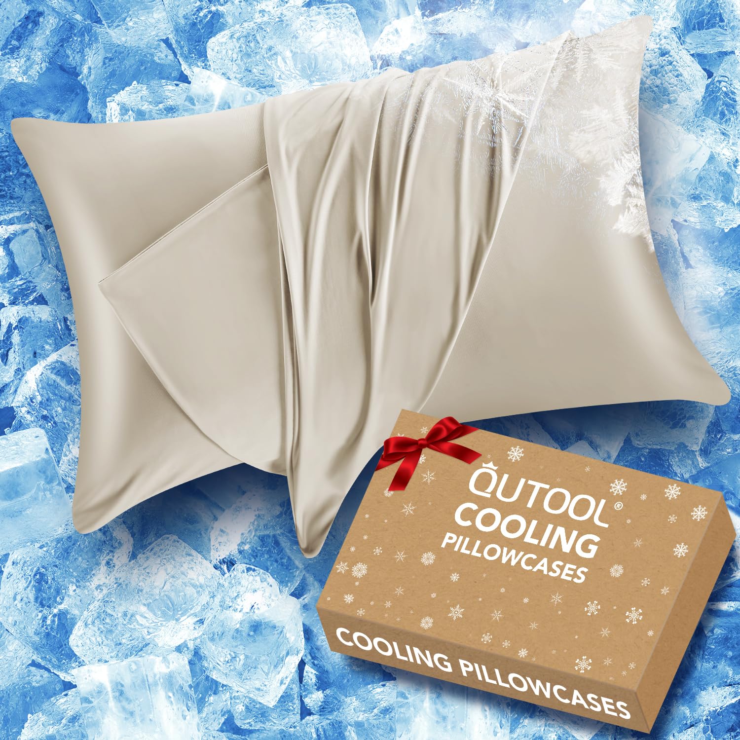 Fronhas Refrescantes Qutool King Size, Conjunto De 2 Champanhes