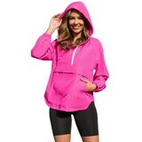 Jaqueta De Chuva Penion Feminina Windbreaker Impermeável Rosa Choque