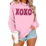 Moletom Feminino Vvnty Para Namorados Com Estampa De Letras Brilhantes Rosa