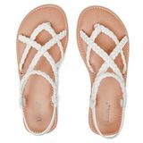 Sandálias Femininas Luoika, Planas, Brancas, 8,5xw, Summer Beach