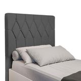 Cabeceira Estofada Para Cama Box Solteiro Miami De 0,88m Suede Dobuê Grafite