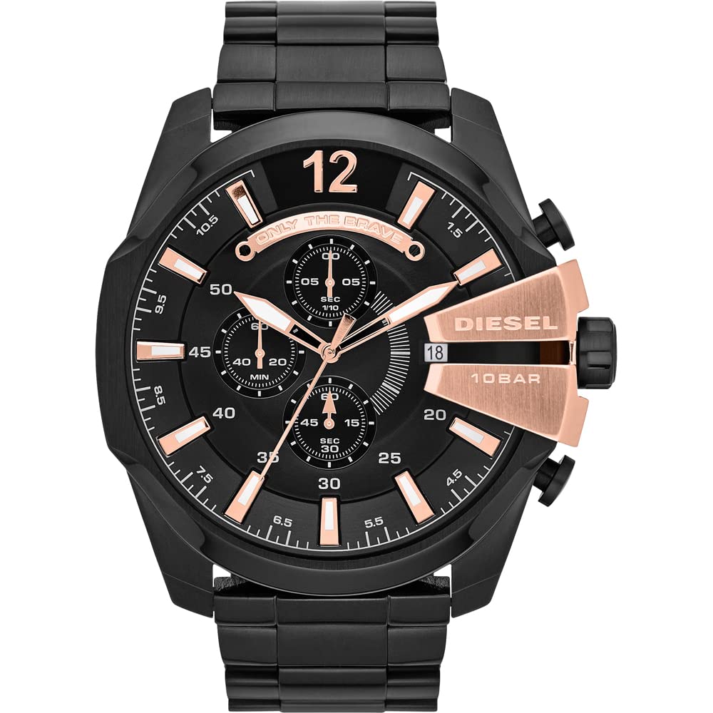 Diesel Masculino 59mm Mega Chief Quartz Aço Inoxidável Chrono